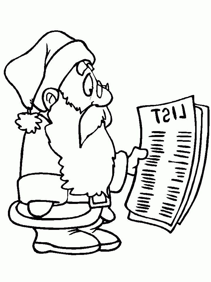 Kolorowanka: Święty Mikołaj z Listą - Idealna na Zimowe Wieczory kolorowanka do druku